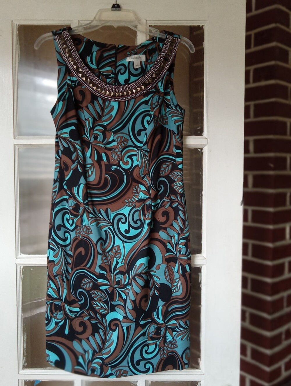 Vintage Dressbarn Paisley Beaded Sheath Dress Size 8